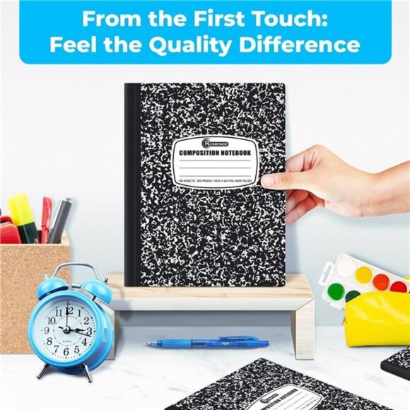 5 Packs Composition Notebook Wide Ruled 100 Sheets 9-3/4 x 7-1/2 School Supplies - Picture 4 of 6